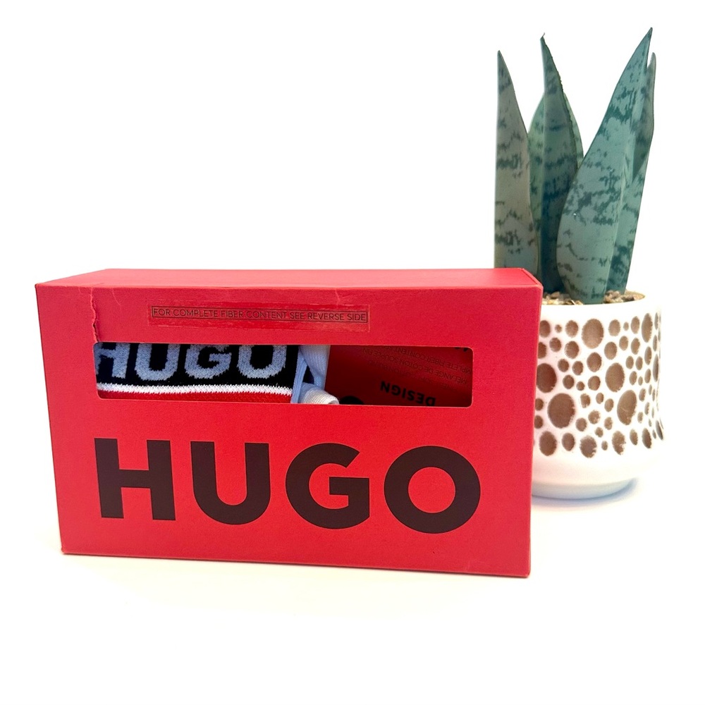 Hugo 2 Pack Ribbed Logo Tube Socks